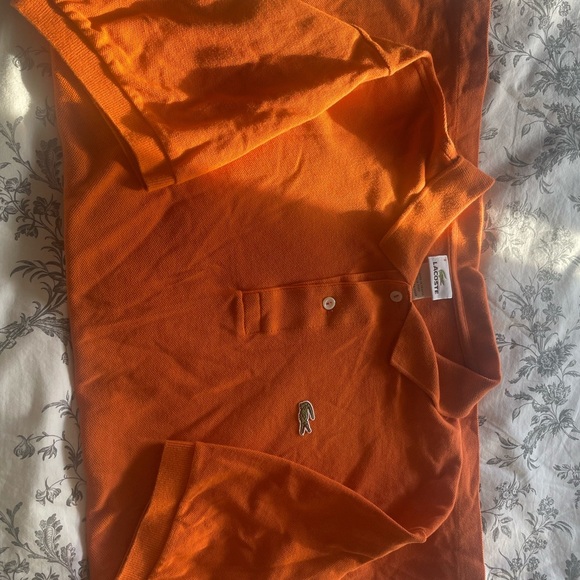 Orange Lacoste polo T-Shirt - size 8 - Picture 3 of 4